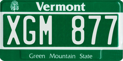 VT license plate XGM877