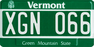 VT license plate XGN066
