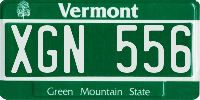 VT license plate XGN556