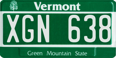 VT license plate XGN638