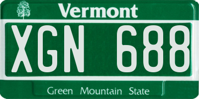 VT license plate XGN688