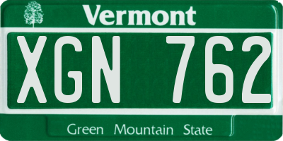 VT license plate XGN762