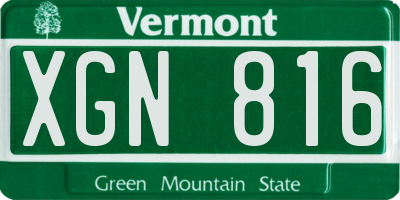 VT license plate XGN816