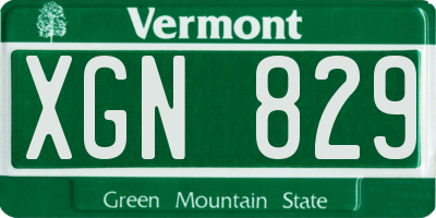 VT license plate XGN829