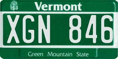VT license plate XGN846