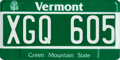 VT license plate XGQ605