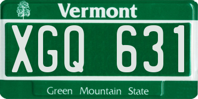 VT license plate XGQ631