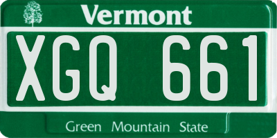 VT license plate XGQ661