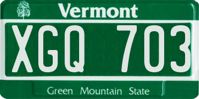VT license plate XGQ703
