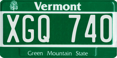 VT license plate XGQ740