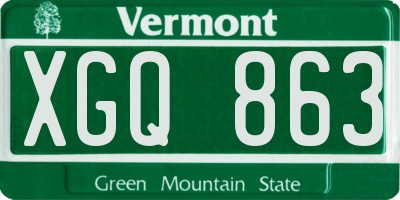 VT license plate XGQ863