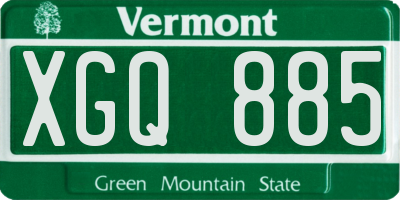 VT license plate XGQ885