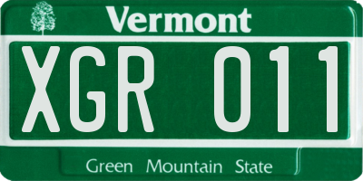 VT license plate XGR011
