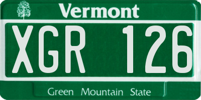 VT license plate XGR126