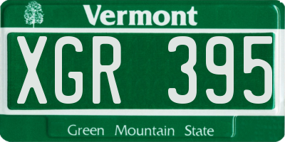 VT license plate XGR395