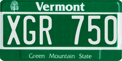 VT license plate XGR750
