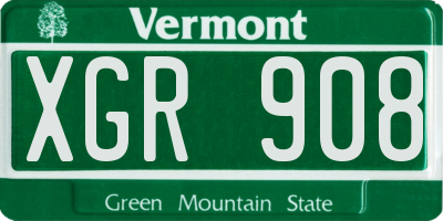 VT license plate XGR908