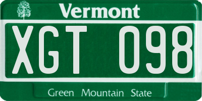 VT license plate XGT098