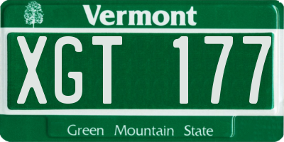 VT license plate XGT177