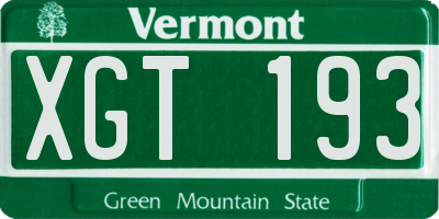 VT license plate XGT193