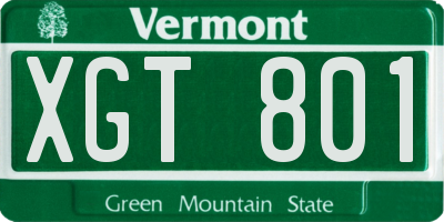 VT license plate XGT801