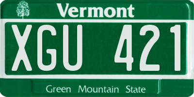 VT license plate XGU421