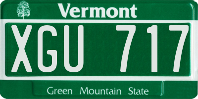 VT license plate XGU717
