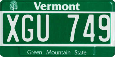 VT license plate XGU749