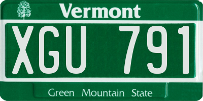 VT license plate XGU791