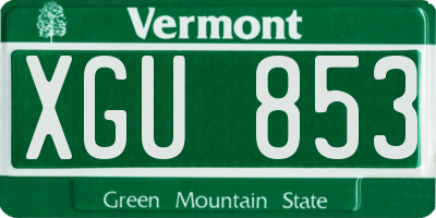 VT license plate XGU853