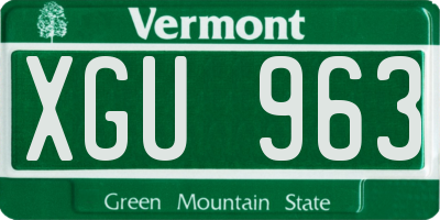 VT license plate XGU963