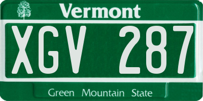 VT license plate XGV287