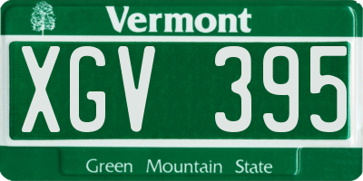 VT license plate XGV395