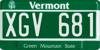 VT license plate XGV681