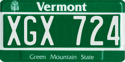 VT license plate XGX724