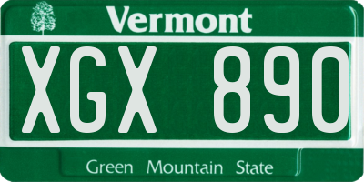 VT license plate XGX890