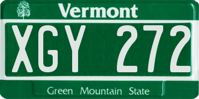 VT license plate XGY272