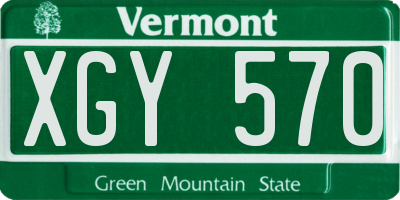VT license plate XGY570