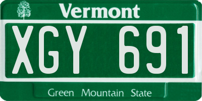 VT license plate XGY691