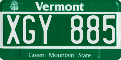 VT license plate XGY885