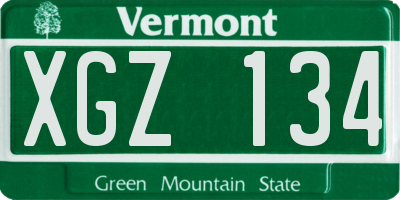 VT license plate XGZ134