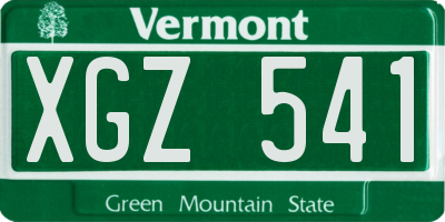 VT license plate XGZ541