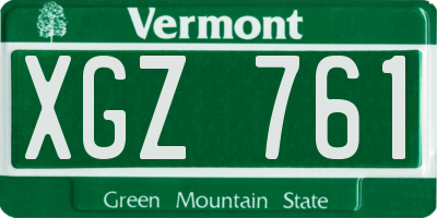 VT license plate XGZ761