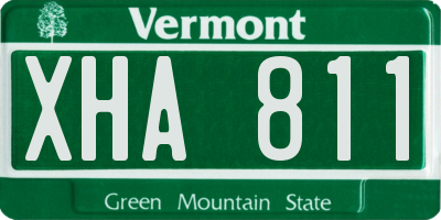 VT license plate XHA811