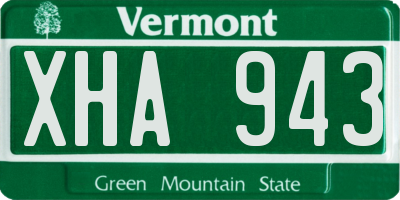 VT license plate XHA943