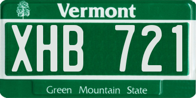 VT license plate XHB721