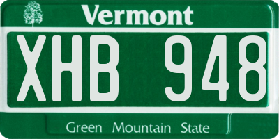 VT license plate XHB948