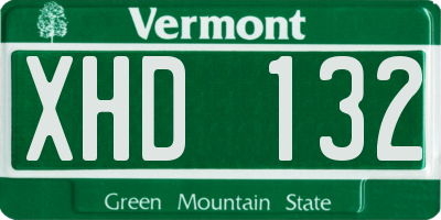 VT license plate XHD132