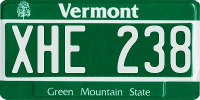 VT license plate XHE238