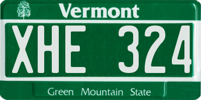 VT license plate XHE324